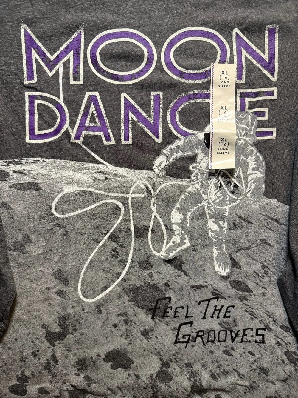 NWT Cat & Jack Boys' Gray 'Moon Dance' Long Sleeve Tee